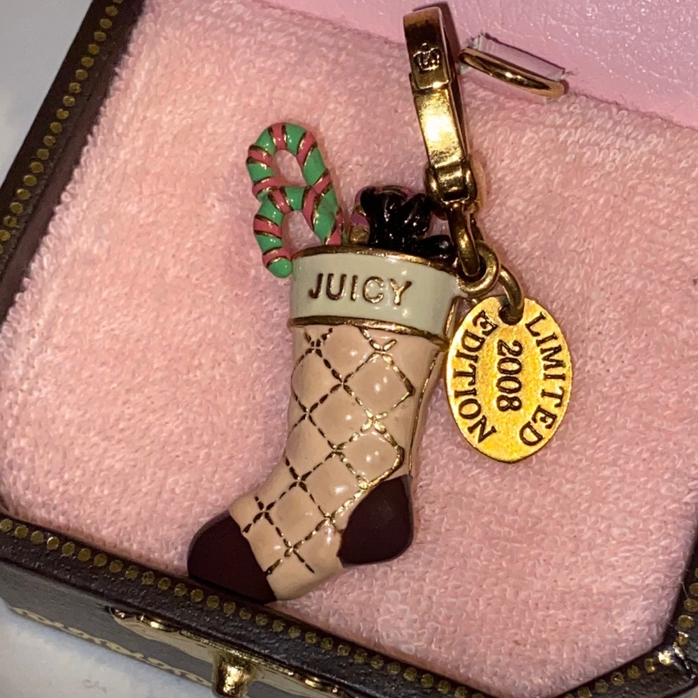 Y2K RARE VINTAGE JUICY COUTURE PINK CHRISTMAS STOCKING CHARM LIMITED EDITION